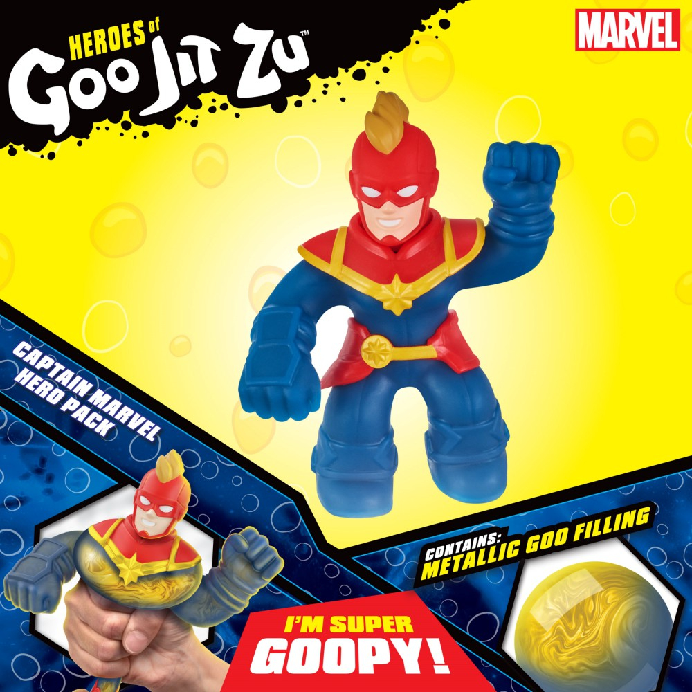 Goo Jit Zu Marvel - Растягивающаяся фигурка Капитан Марвел Hero Pack GOJ41487