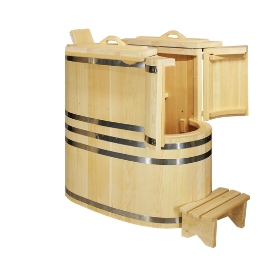 Комплект "КОМФОРТ ПРОТОЧНЫЙ" (кедровая бочка с парогенератором)