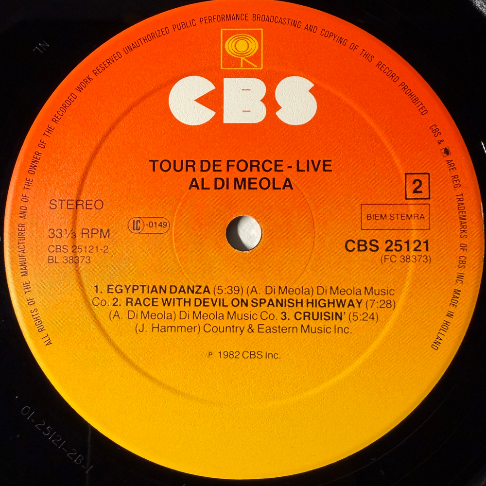 Al Di Meola ‎– Tour De Force - "Live" (Голландия 1982г.)