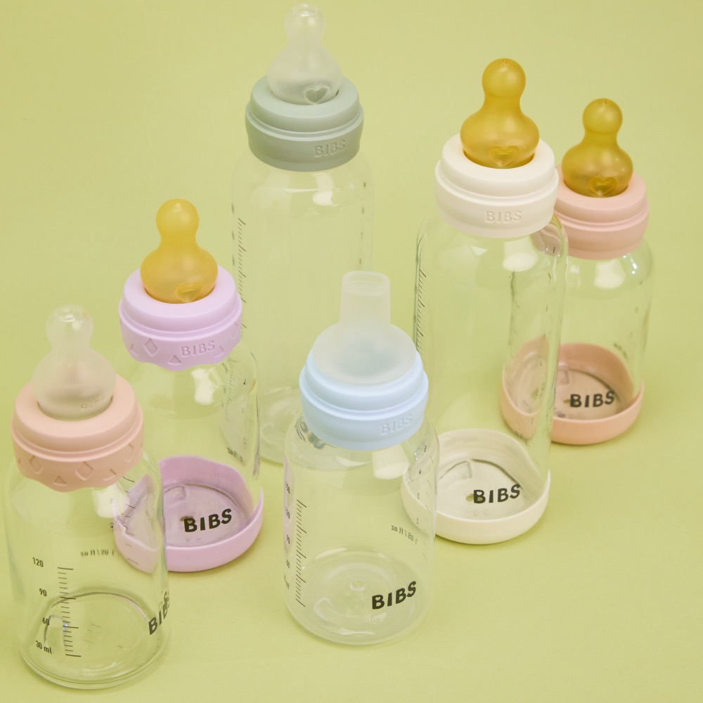 Стеклянная бутылочка BIBS - Baby Blue, 240 мл