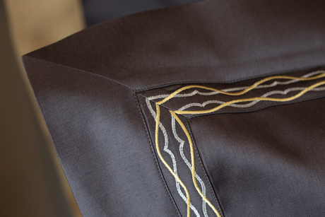 Постельное белье 2 спальное евро Сlaire Batiste Loire Diamante Grisaglia темно-серое