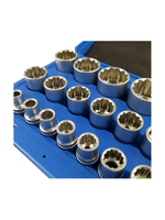 Набор головок 12 гранные 19 шт, торцевые головки 1/2, двенадцатигранные