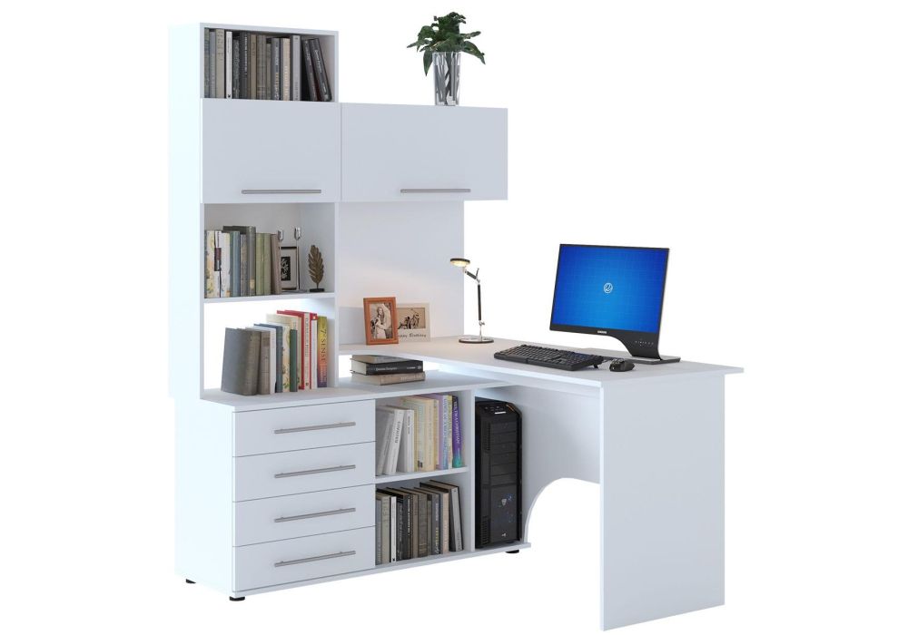 Компьютерный стол КСТ-14Л 140х123,5х182,8 белый левый