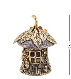 AM-3773 Колокольчик «Домик Гнома» (латунь, янтарь)