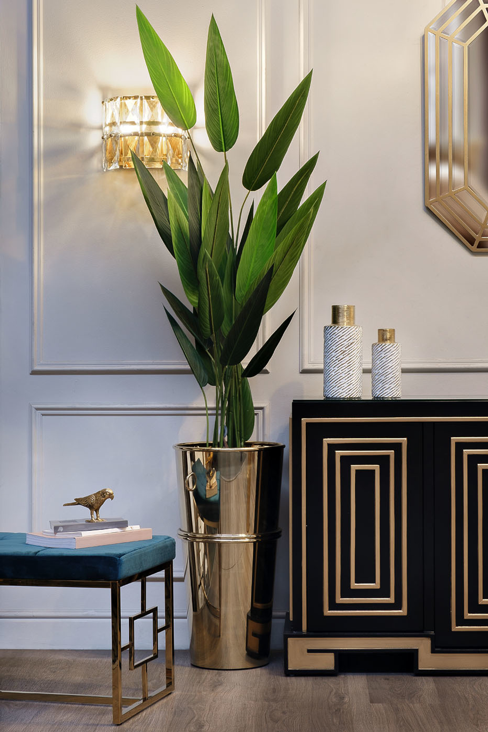 Кашпо высокое Garda Decor 13RXFP3117-GOLD