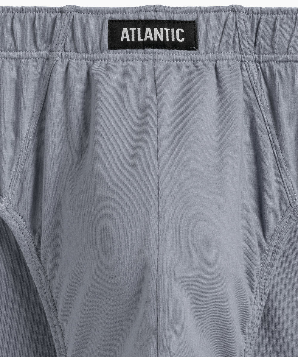 Мужские трусы слипы классика Atlantic, набор 5 шт., хлопок, серые + графитовые + черные + изумрудные + эспрессо, 5SMP-003