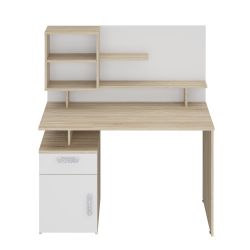 Стол компьютерный 2 Салоу (дуб сонома/перламутр), МФ 1+1