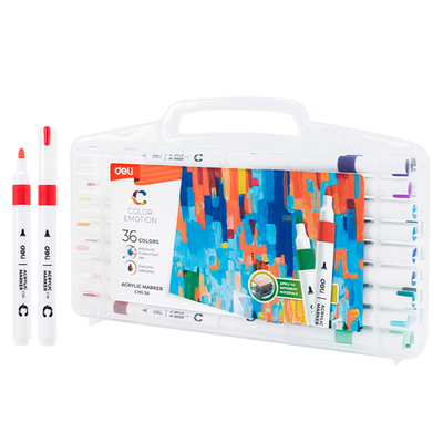 Набор акриловых маркеров Deli "Color Emotion" C191, универсальные, 36 цветов