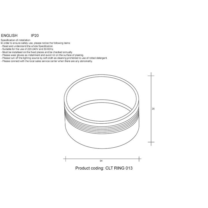 Декоративное кольцо Crystal Lux CLT Ring 013 BL