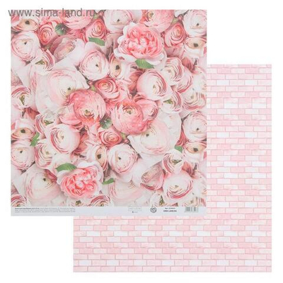 Бумага для скрапбукинга «Пионы»