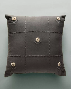 ZARA HOME ПОДУШКА С ВЫШИВКОЙ ДЛЯ ДЕТЕЙ, СЕРЫЙ