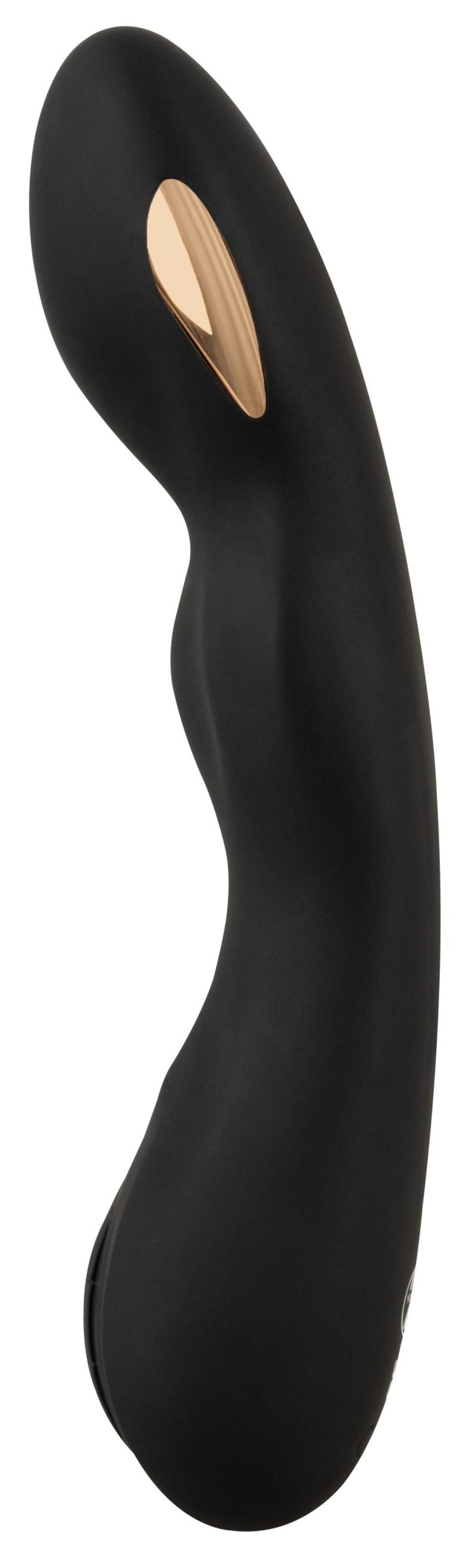 Черный вибратор-электростимулятор для точки G - 20,2 см. (Цвет: черный)