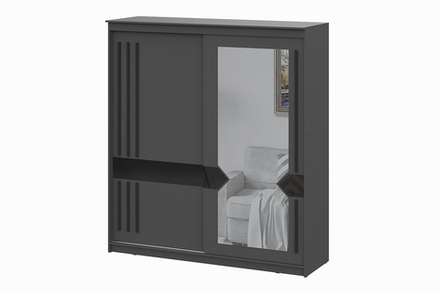 №25 (SV-Мебель) Шкаф-купе (Блэк Лайт) графит серый