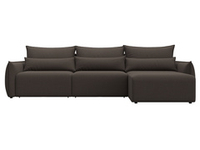 Диван угловой Лига-051 НПБ Лонг угол универсальный РОГОЖКА Амур 05 коричневый