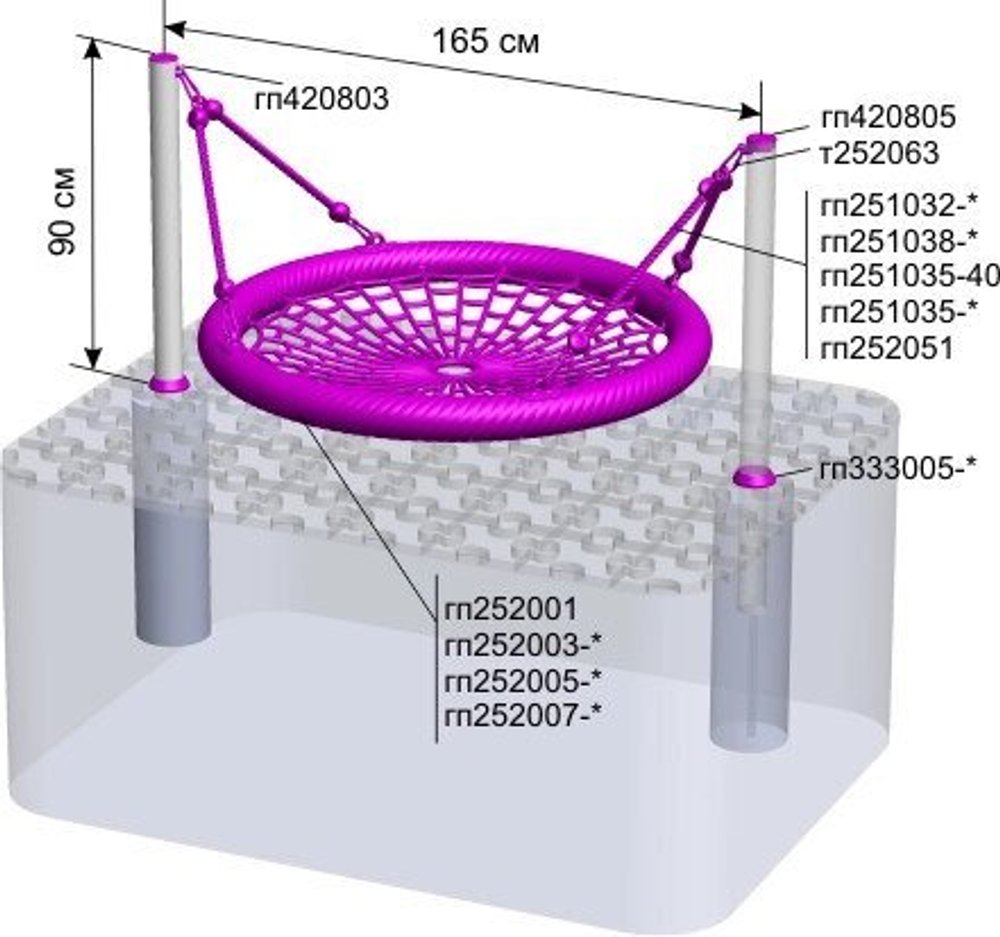 Гнезда на растяжках