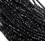 БН008НН23 Хрустальные бусины "рондель", цвет: черный непрозрачный, 2х3 мм, кол-во: 95-100 шт.
