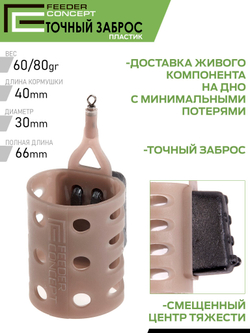 Набор фидерных кормушек Feeder Cocnept ТОЧНЫЙ ЗАБРОС 60 80г 2шт.