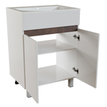 Тумба д/ванной "БРИКС-60" 2 ст. белый/дуб вотан под рак."Breeze 60" меб. (Sanita Luxe)(ПВХ)(разбор)