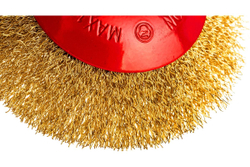 Щетка тарельчатая (125 мм; М14; латунированная волнистая 0.35 мм) для УШМ Elitech 1820.075300