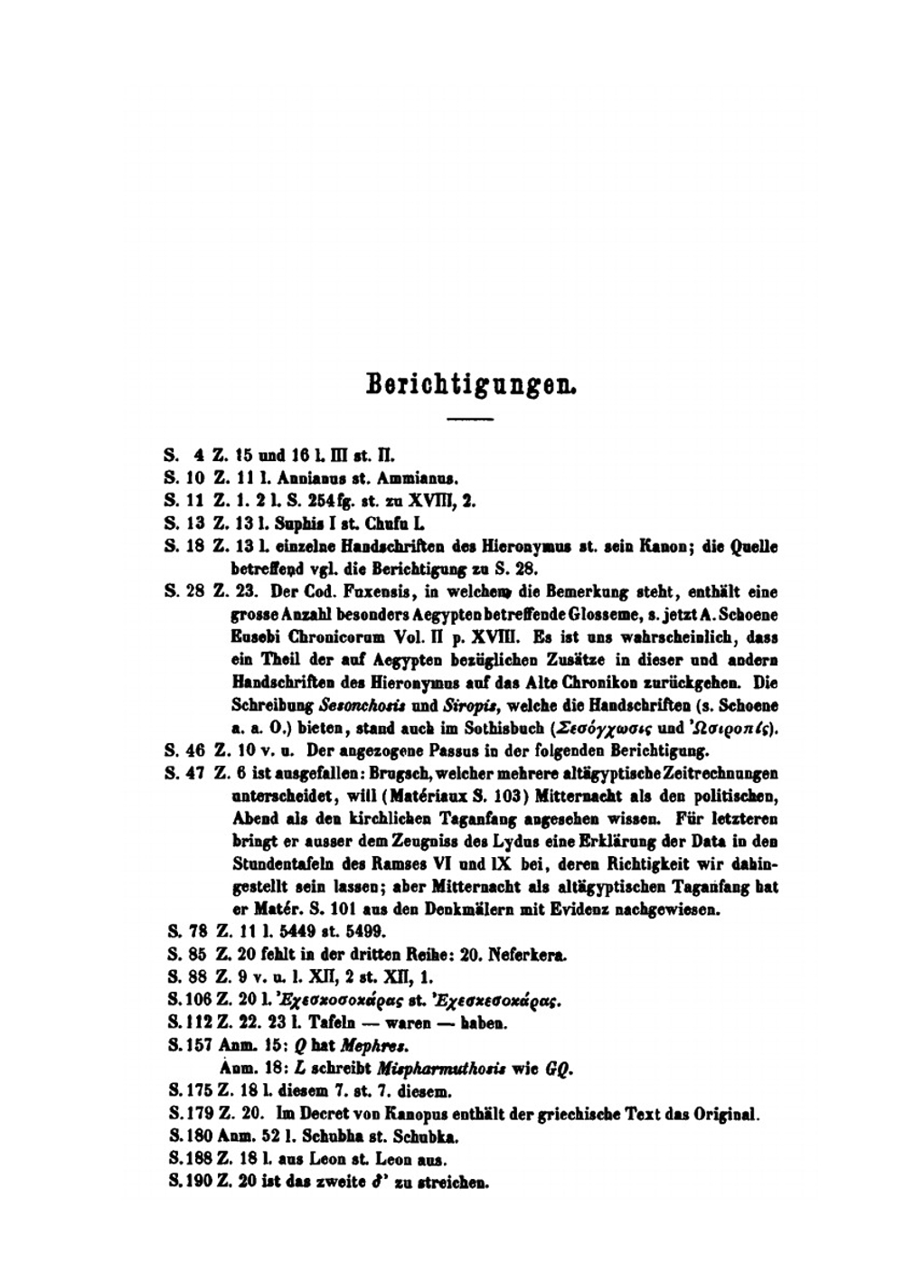 Chronologie Des Manetho | G.F. Unger