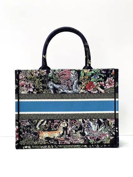 Сумка женская Dior Book Tote, модель среднего формата синий