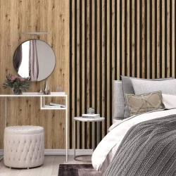 Обои Бумажные Рейки, Дерево, Плотные, Дуплекс, в детскую, в спальню, в коридор 0.53х10м