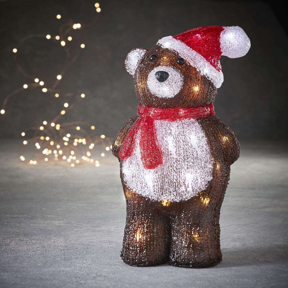 Медведь коричневый в шапке 40 LED Luca Lighting