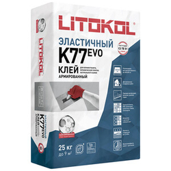 Клей высокоэластичный для плитки, керамогранита и камня Litokol SUPERFLEX K77 серый (Литокол) 25кг