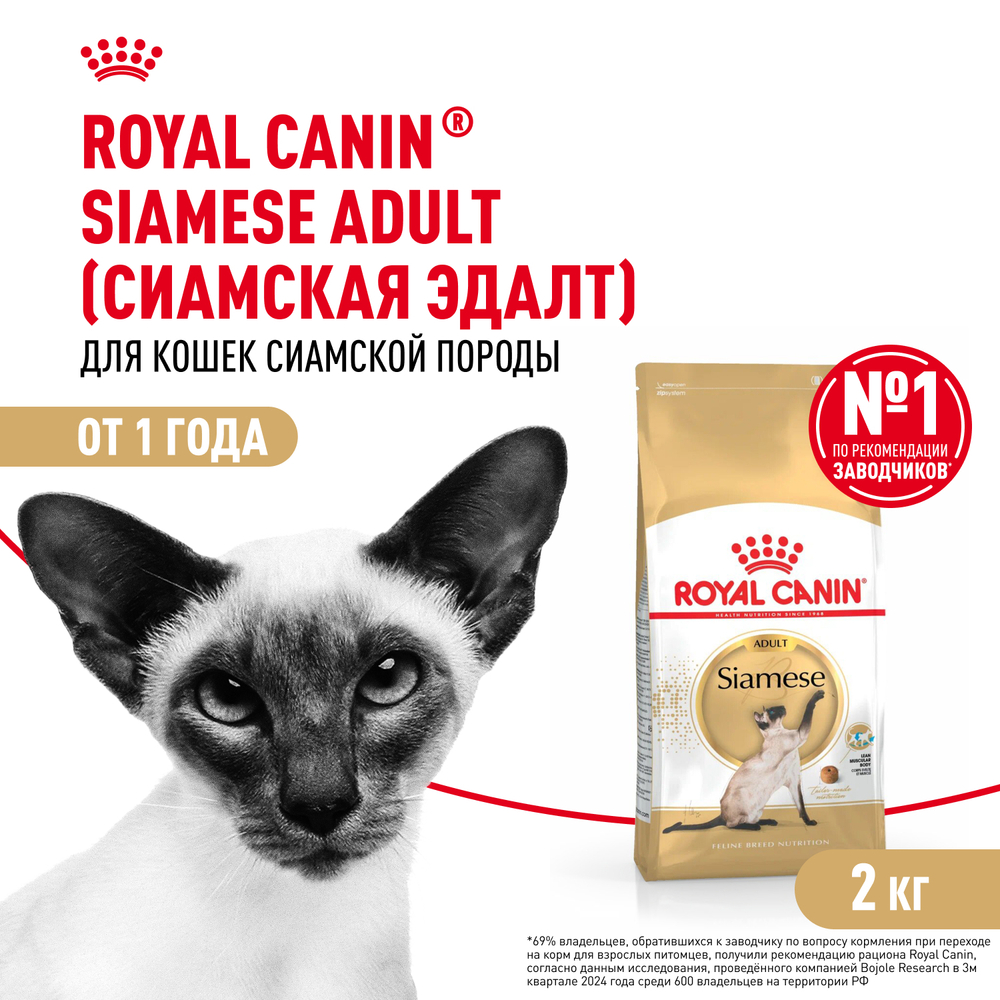 Royal Canin Siamese Adult Корм сухой сбалансированный для взрослых сиамских кошек 2 кг