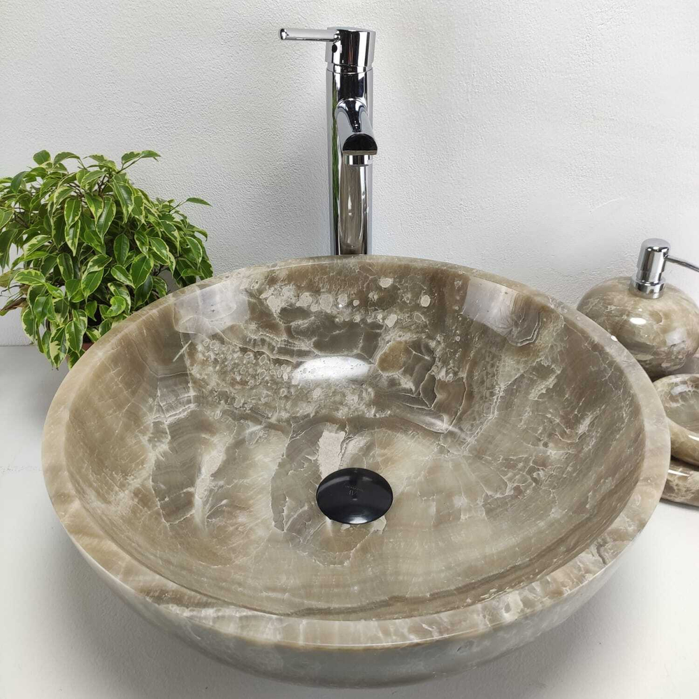 Раковина из оникса Bowl Grey Medium TinLip BO-61043 45*45*17