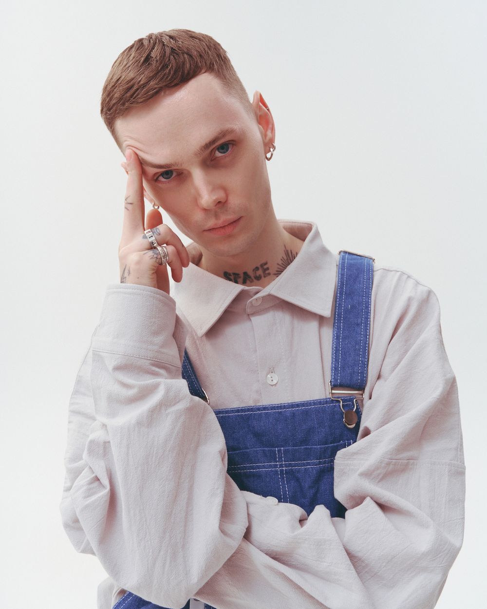 Рубашка One Two Quiet Gray базовая серая