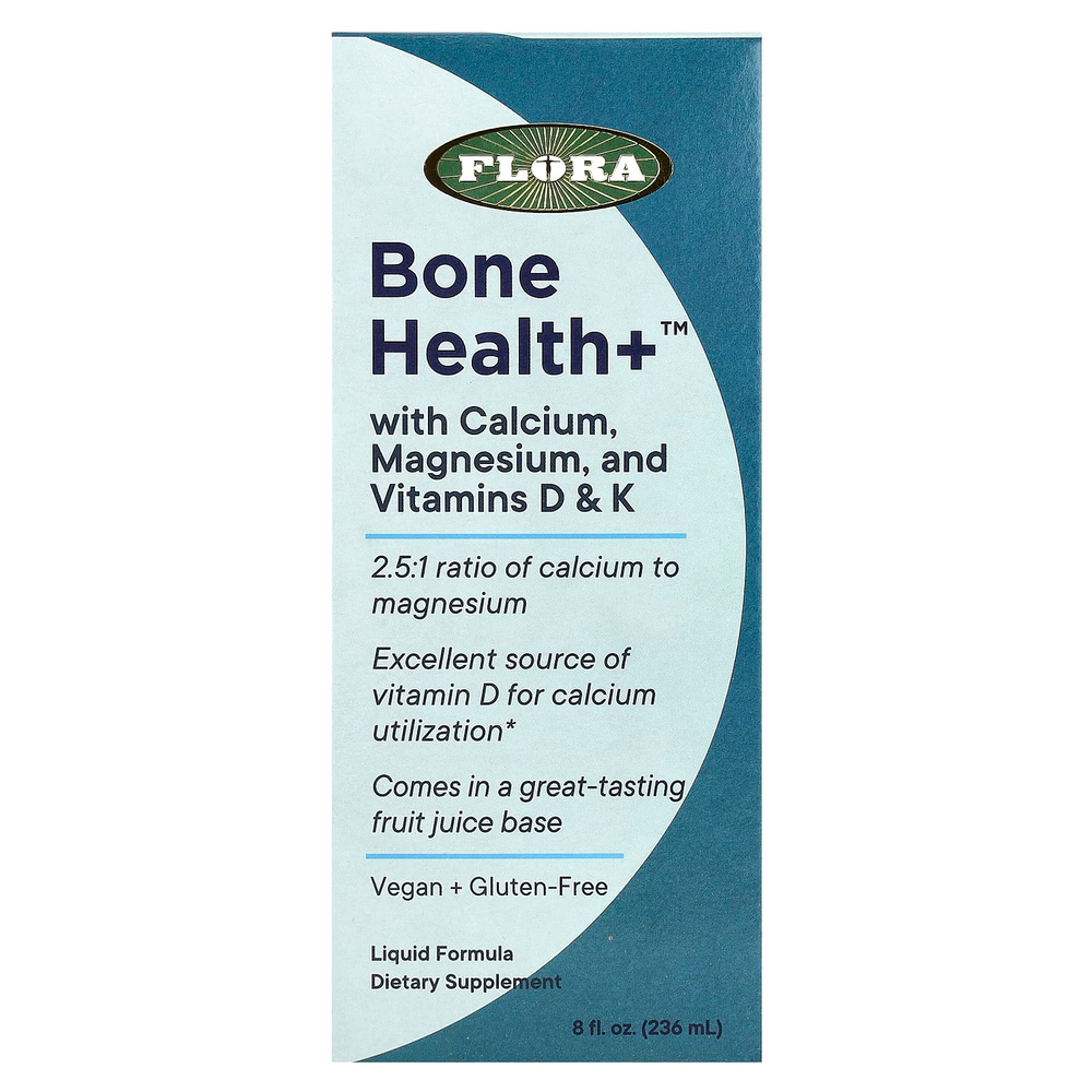 Flora, Bone Health + с кальцием, магнием и витаминами D и K, жидкий, 236 мл (8 жидк. унц.)