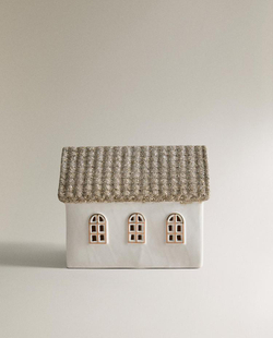 ZARA HOME НОВОГОДНЕЕ УКРАШЕНИЕ ИЗ КЕРАМИКИ «ДОМИК, БЕЛЫЙ