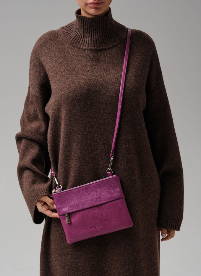 Кожаная сумка Deboro 3017 фиолетовый флокс