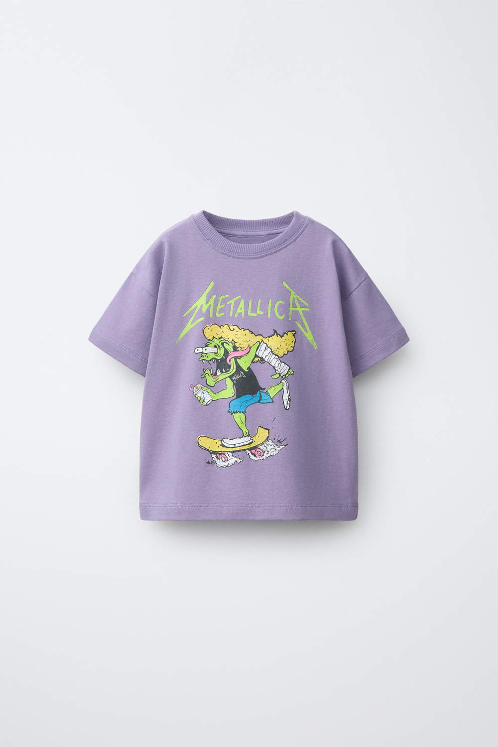 ZARA ФУТБОЛКА С ПРИНТОМ METALLICA ©, СВЕТЛО-СЕРЫЙ