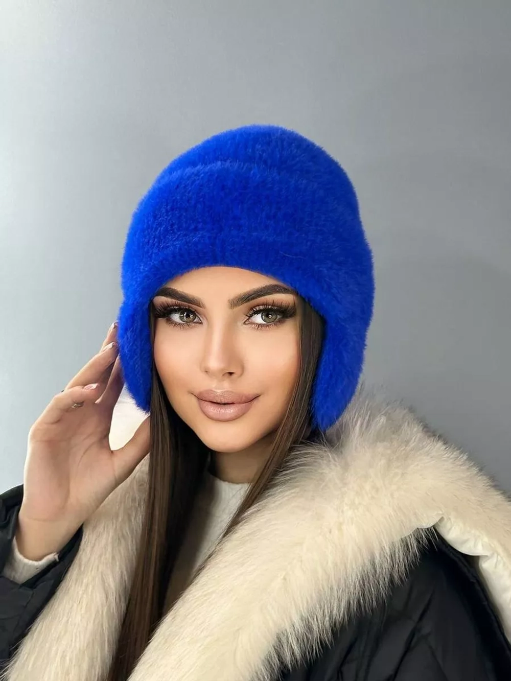 шапка ушанка зимняя пушистая