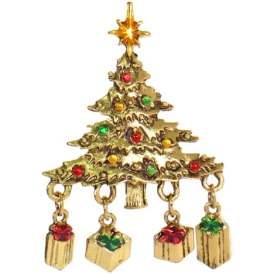 Брошь новогодняя «Gold Podarok - Ёлочка», 3.5*5.3см