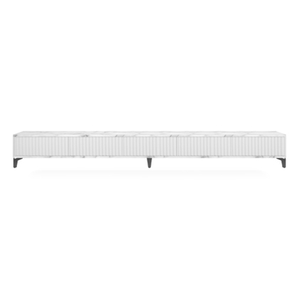 Тумба под телевизор на ножках ROYAL 5029 эко (Мрамор Каррара-Черный)