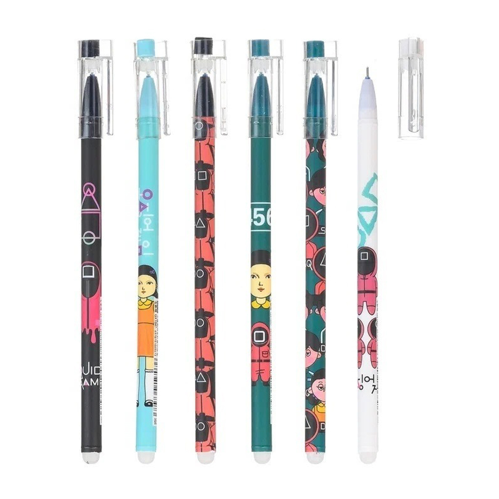 Ручка гелевая, пиши-стирай, Basir, синие чернила, серия "Игра", цветной корпус, 12 шт