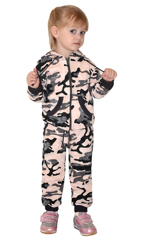 Костюм детский трикотажный BVR-Sport (Футер Розовый КМФ) 100 % хлопок