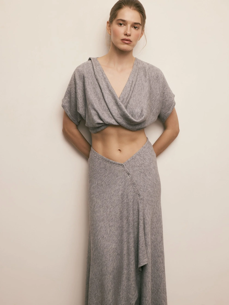 Топ «Essential Crop» серый