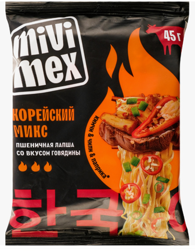 МИВИМЕКС Лапша пшен. Говядина Корейский Микс 45г