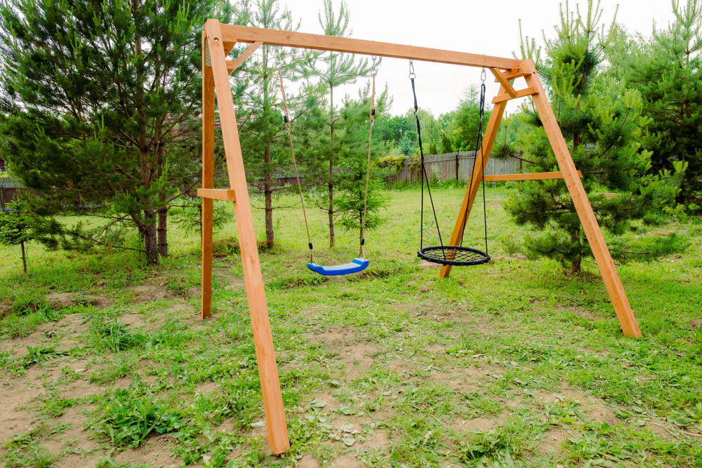 Деревянные качели с качелями гнездо 60 см