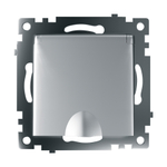 Розетка 1-местная с/з с крышкой (механизм), STEKKER GLS16-7112-03, 250В, 16А с защитной шторкой, серия Катрин, серебро 39580