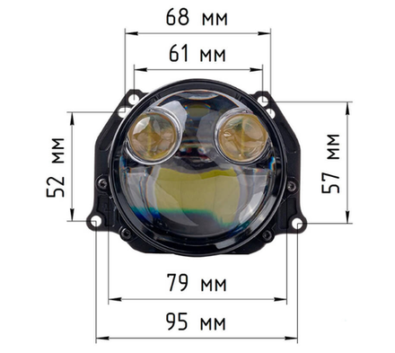 Билед модули Aozoom B-011 Laser 2024 3.0 дюйма, 4 чипа, 5500K, 12V, 54W/81W, крепление 3R (комплект, 2шт)
