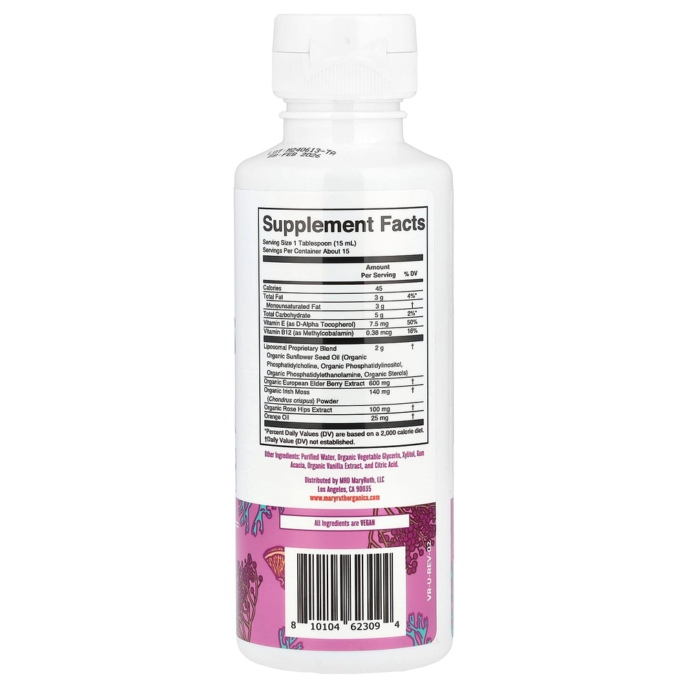 MaryRuth's, липосомальный мох с морским мохом, для иммунитета и энергии, с цитрусовыми, 225 мл (7,6 жидк. унции)