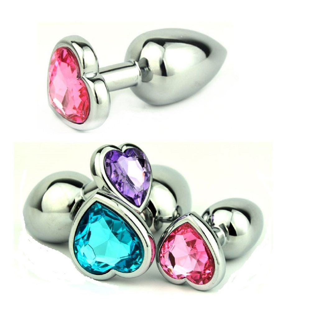 Анальная втулка с кристаллом сердце Small розовый 7 см