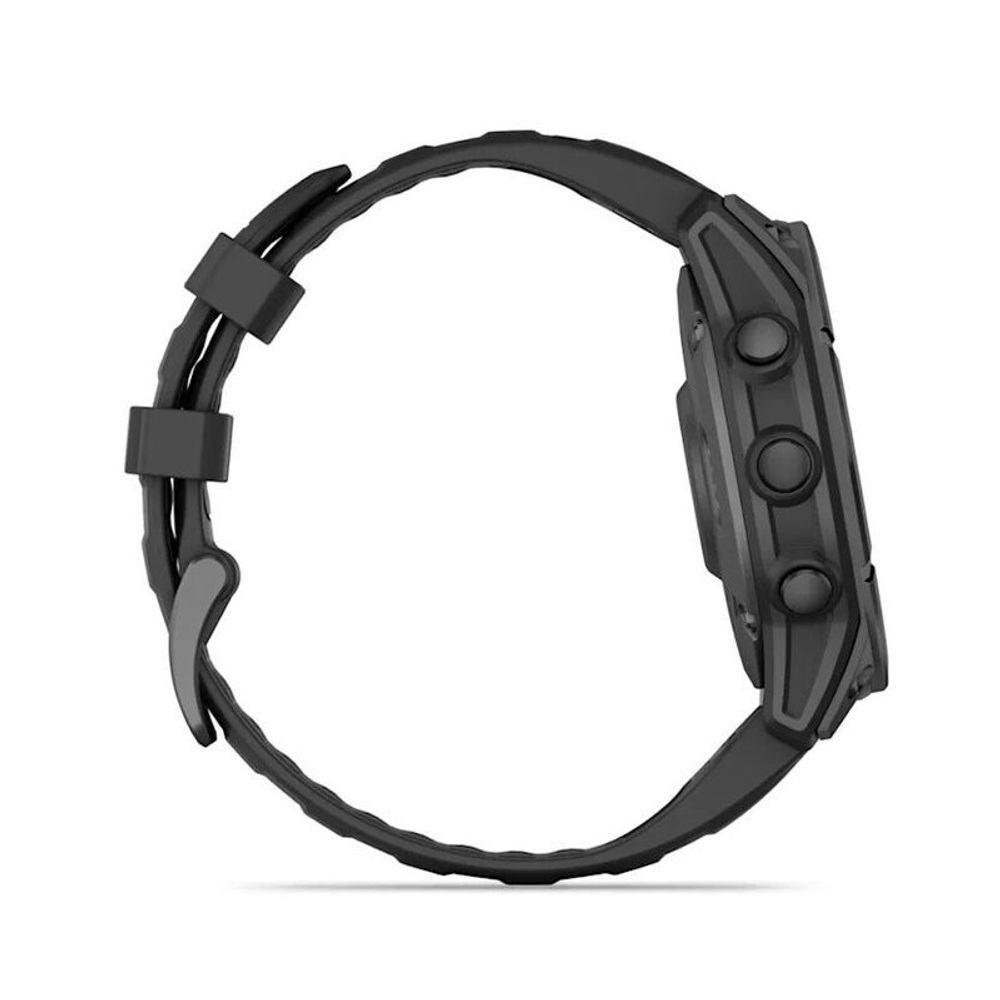 Умные часы Garmin FENIX E 47 мм Amoled Slate Gray Steel With Black Silicone Band