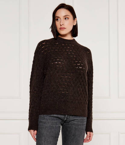 Хлопковый свитер Saanour Sams\u00f8e Sams\u00f8e - коричневый(F24100071)