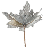 Украшение елочное Цветок на клипсе 26см серебро SYCHA-3822032